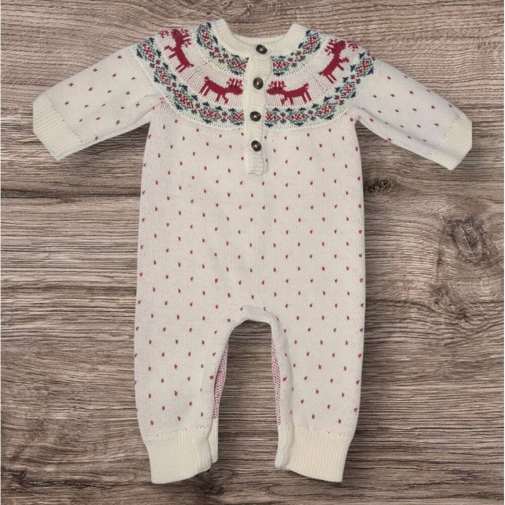 Hanna Andersson White and Red Knit One Piece
